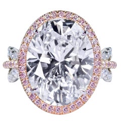 HRD Certified 10.03 Carat Oval Cut Diamond Halo Engagement Ring