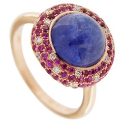 Jona Tanzanite Pink Sapphire Diamond Gold Ring