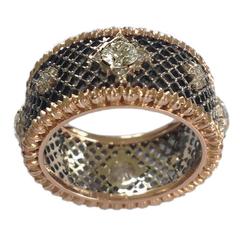 Dalben Diamond Gold Openwork Band Ring 10