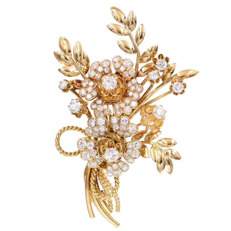 Van Cleef and Arpels Bouquet Diamond Brooch at 1stDibs