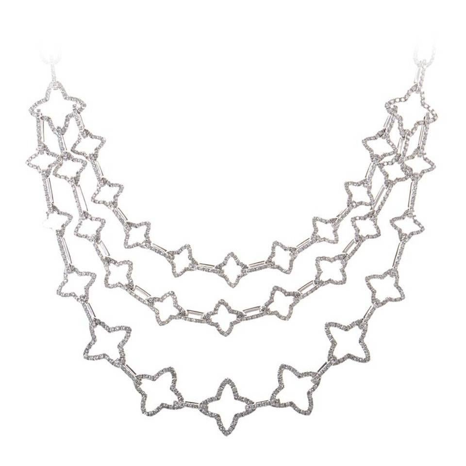 Odelia Diamond Pave Gold Star Necklace
