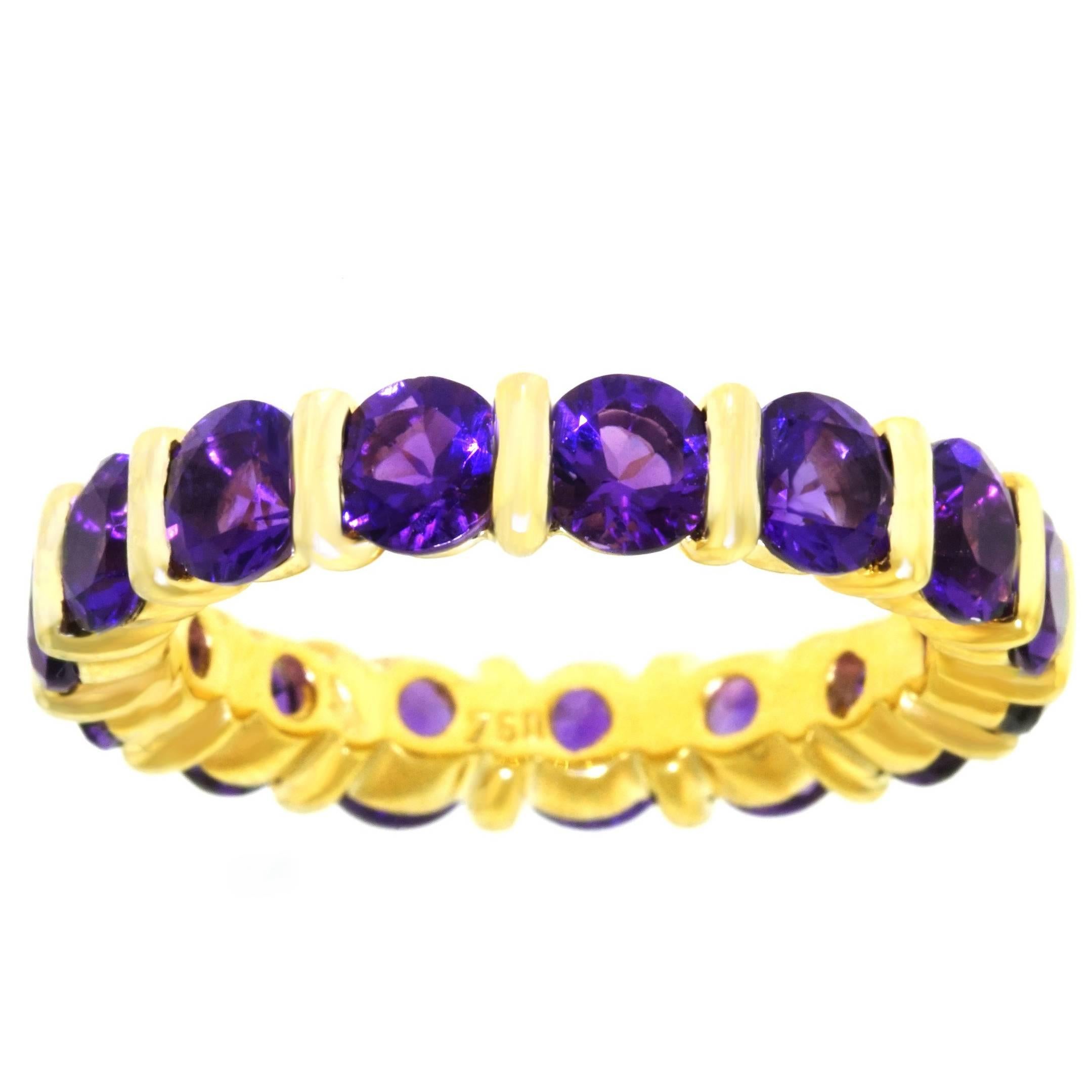 1960s Amethyst and Gold Eternity Band