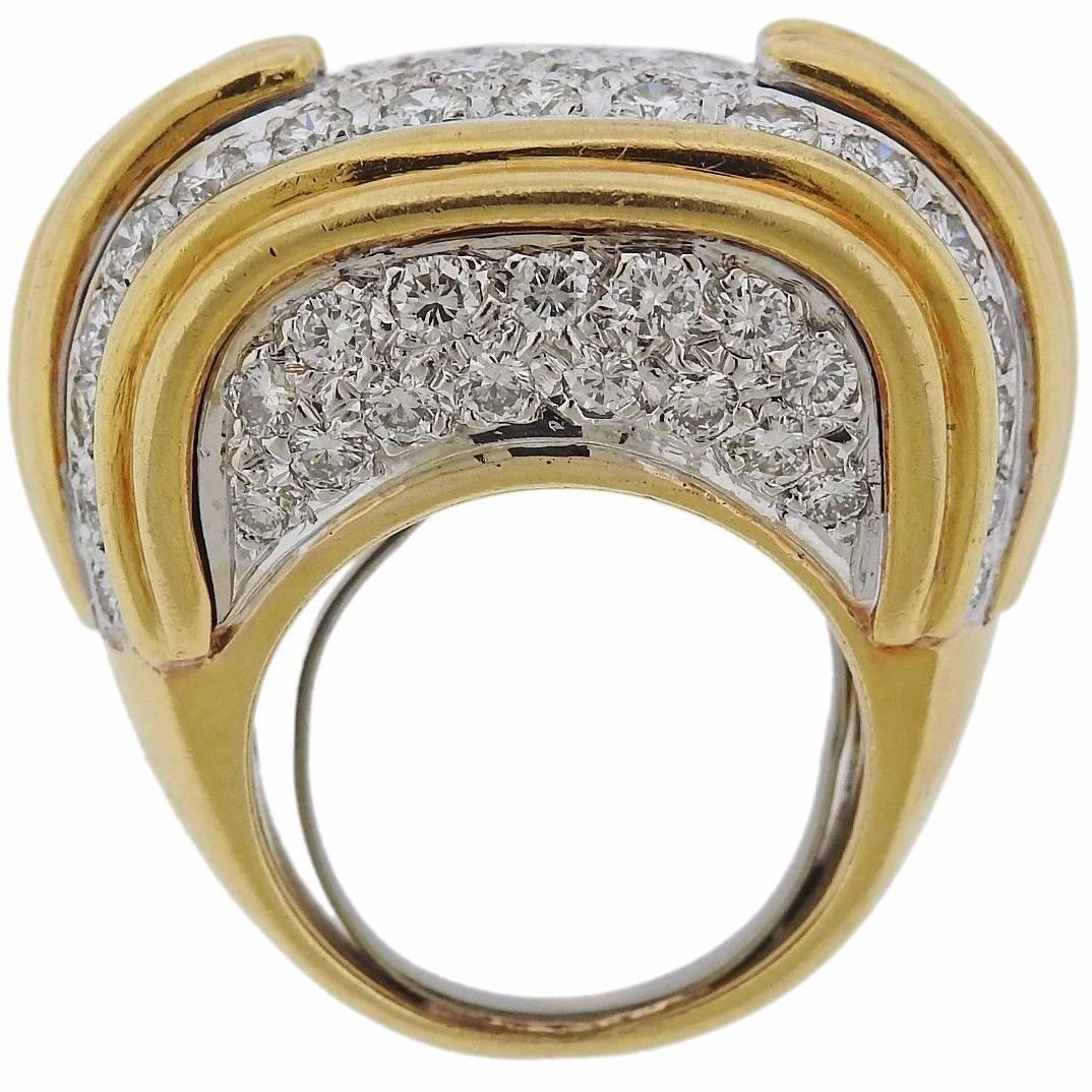  Diamond Pave Gold Cocktail Ring