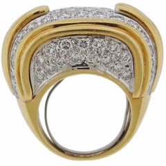  Diamond Pave Gold Cocktail Ring