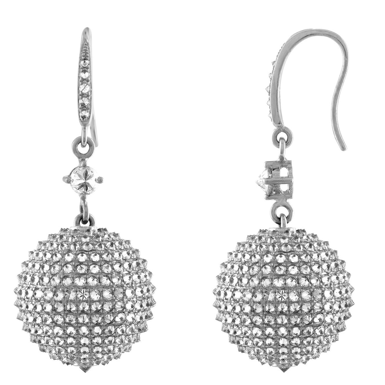 Black and White Diamond Disco Ball Earrings For Sale at 1stDibs