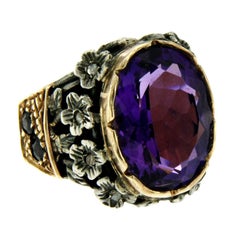 Antique Amethyst Sapphire Gold Ring