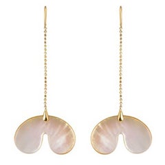 Gold Mother-of-Pearl Drop Dangle Earrings