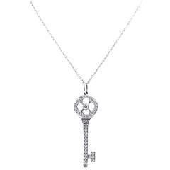 Small Platinum Tiffany Key Pendant