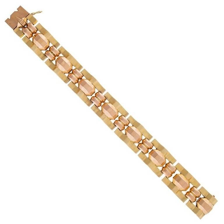 French Retro Gold Link Bracelet