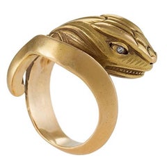Antique Gold and Diamond Serpent Ring