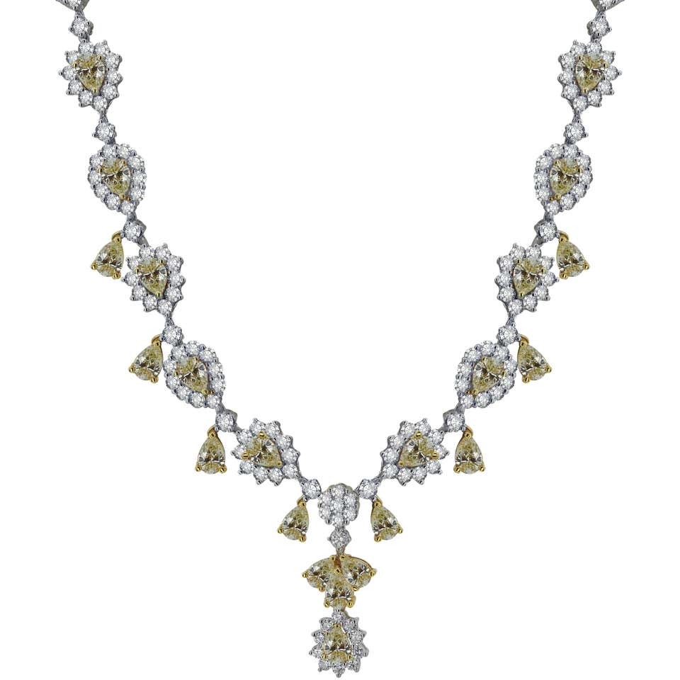 Incredible Yellow and White Diamond Necklace For Sale at 1stdibs