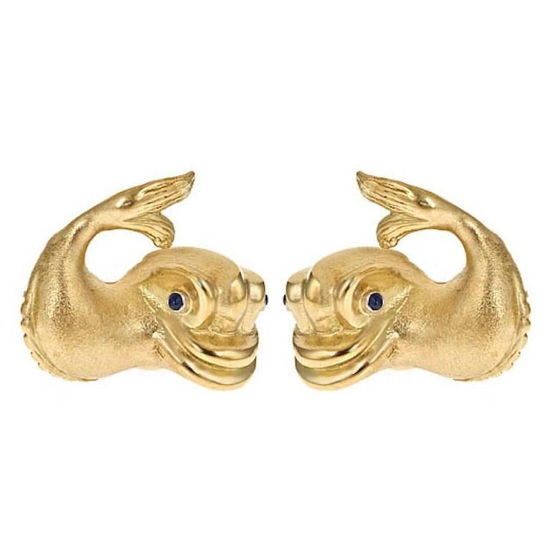 Shires 18 Karat Gold Renaissance Dolphin Earrings By John Landrum Shires 18 Karat Gold Renaissance Dolphin Earrings By John Landrum Bryant For