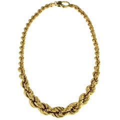18 Karat Gold Rope Chain Necklace