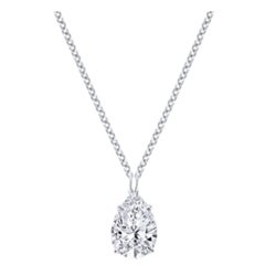 1.53 Carat Pear Shape Diamond D Internally Flawless Platinum Pendant Necklace