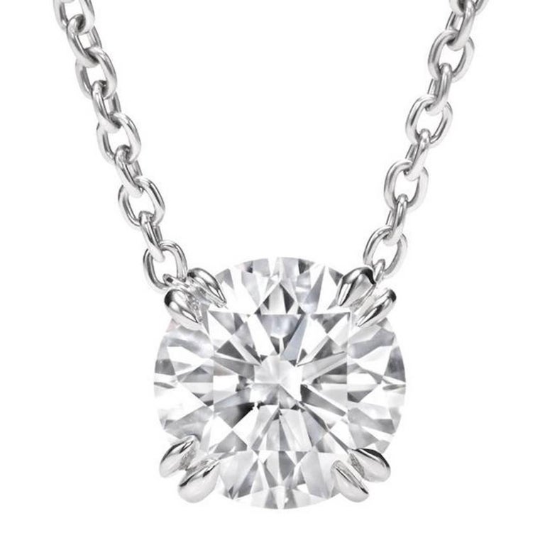 2.01 Carat Round Diamond D Internally Flawless Platinum Pendant