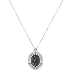 White Gold Black and White Diamond Pendant White Gold Black and White Diamond Pendant