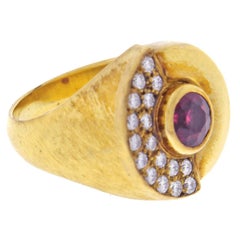 Burle Marx Red Tourmaline and Diamond Ring