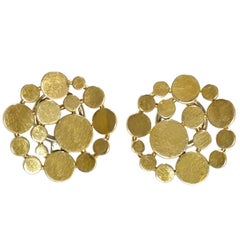Pair of Gold Ear Clips Signed Burch