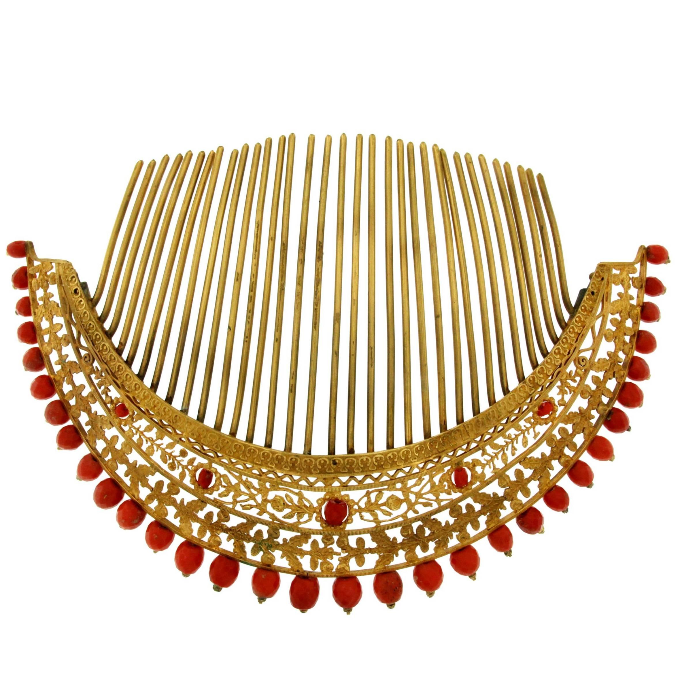 1800s Antique Coral Tiara