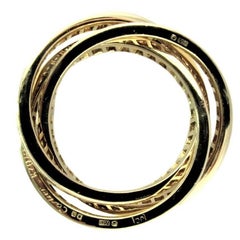 Cartier Diamond Yellow Gold US 7 1/2 Trinity Ring. 