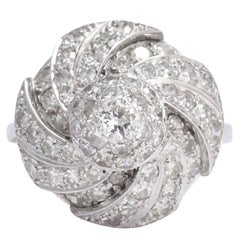 Art Deco "Diamond Swirl" Cocktail Ring