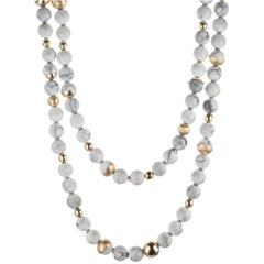 Adam Foster Howlite Necklace in 18 Karat Yellow Gold