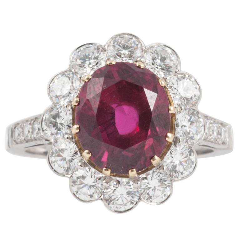 Natural Unenhanced Burmese Ruby Diamond Ring by Bulgari c1970s For Sale ...