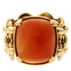 Hermes Sugar Loaf Carnelian Gold Ring