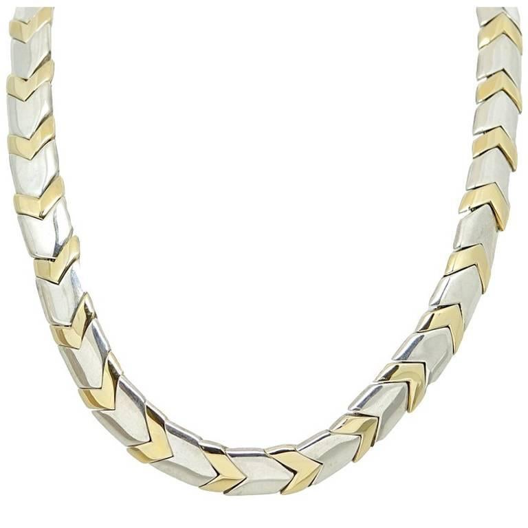 Tiffany & Co. Chevron Collar Two-Toned Necklace For Sale