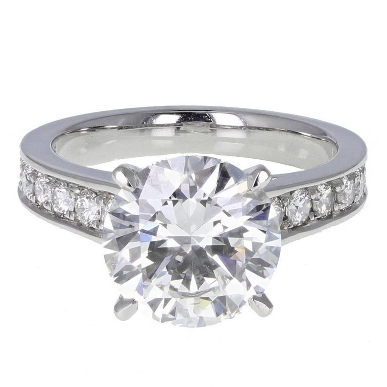 GIA Certified 3.11 Carat F VVS1 Brilliant Cut Diamond Solitaire