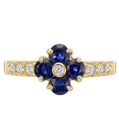 Vintage Van Cleef & Arpels Sapphire Diamond Flower Ring