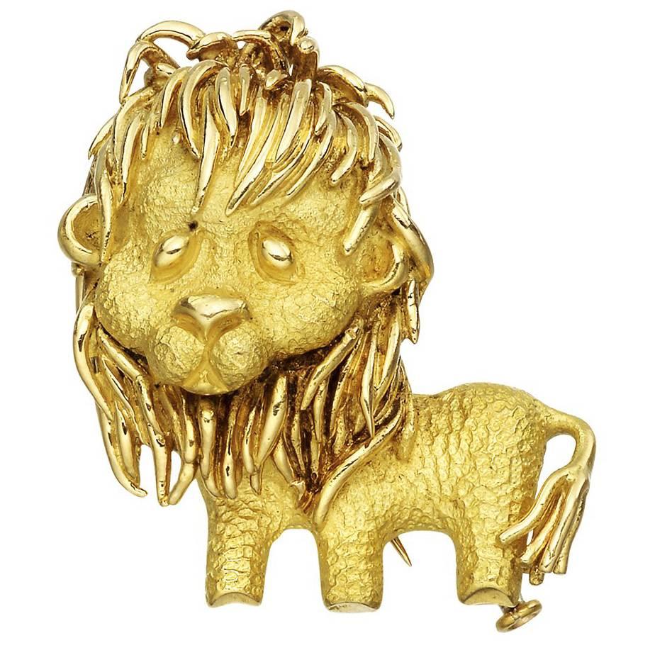 Bulgari Yellow Gold Lion Pin