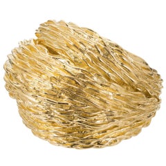 Van Cleef 
Arpels Textured Dome Gold Cocktail Ring