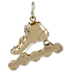 Vintage Gold Rollerblade Charm