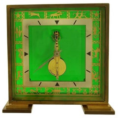 Vintage Jaeger-LeCoultre Gilt Brass Astrological Clock