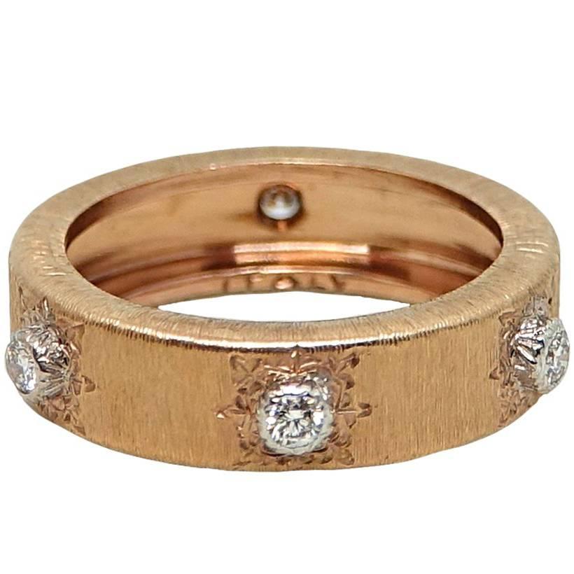 Buccellati Classica Band Rose Gold Ring For Sale
