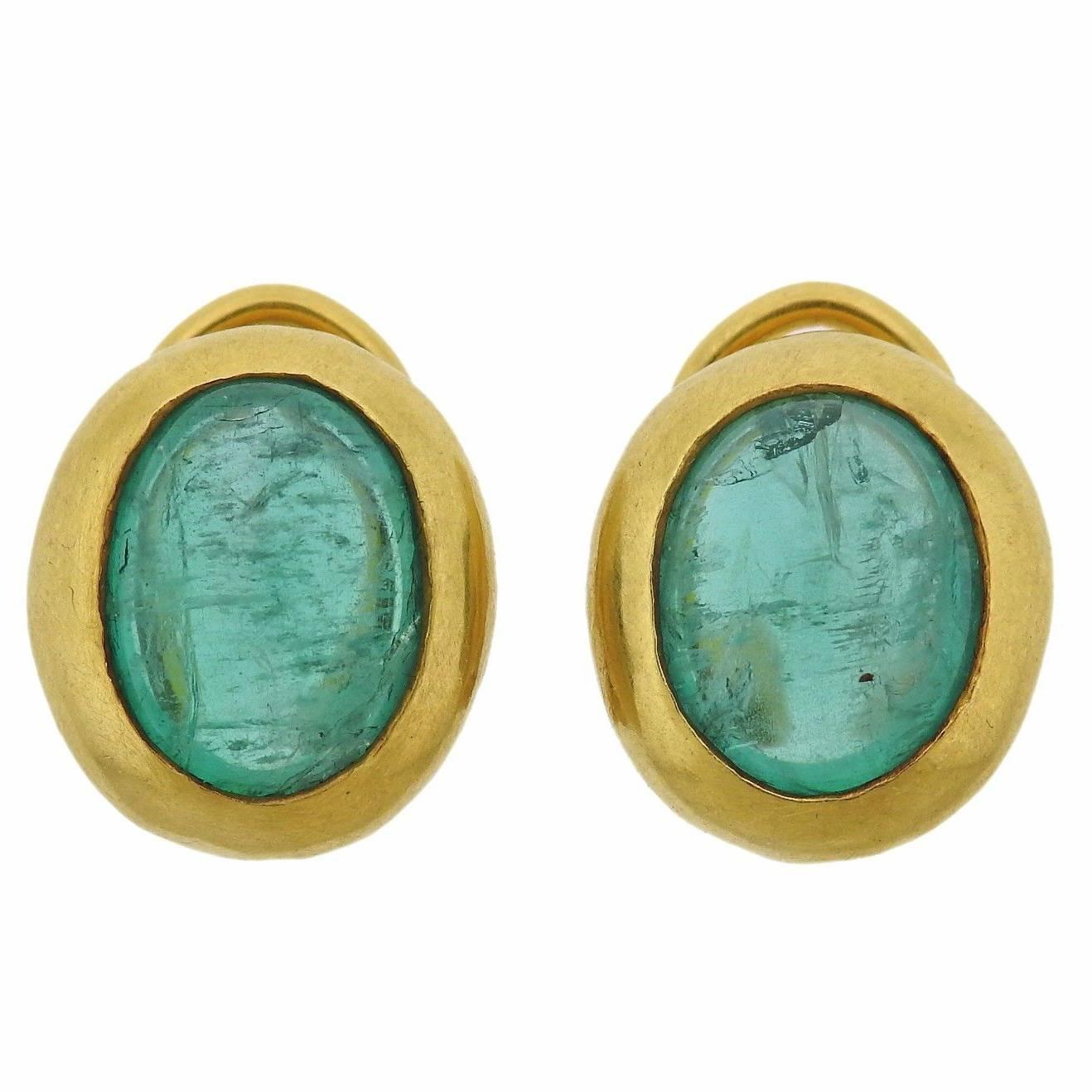Darlene de Sedle Emerald Gold Earrings