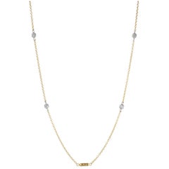 Gurhan “Vertigo” Diamond Station Necklace in Yellow Gold and Sterling Silver