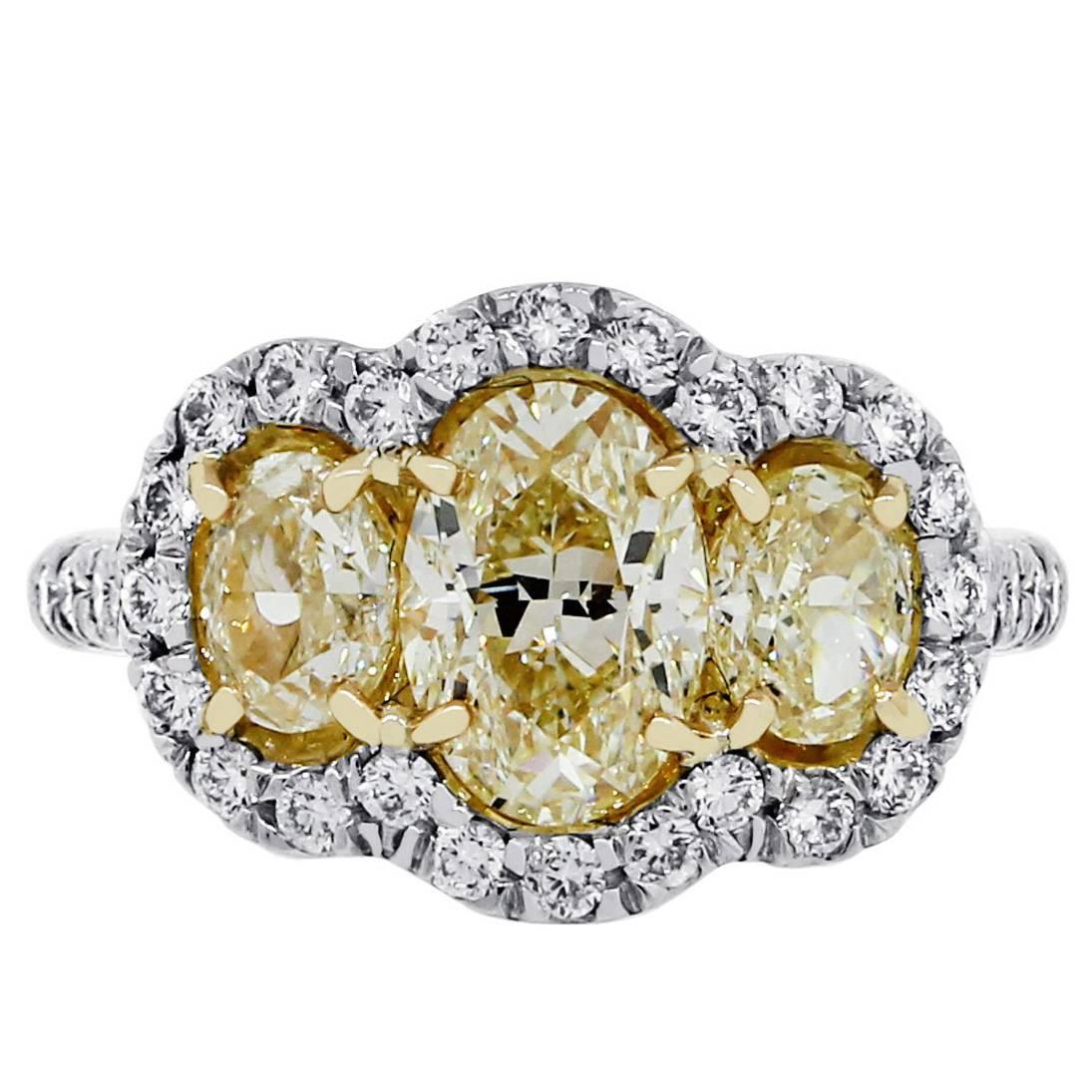 Fancy Yellow Oval Diamond Ring