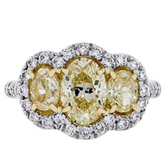 Fancy Yellow Oval Diamond Ring