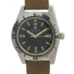 Vintage Wittnauer Stainless Steel Diver’s manual wind wristwatch, circa 1960s