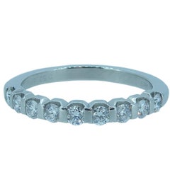 Diamond Half Eternity Ring, 0.50 carat, Platinum Band, Pre-Owned