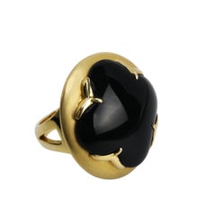 Youmna Fine Jewellery 18 Karat Yellow Gold with Onyx Gothic Cocktail Ring