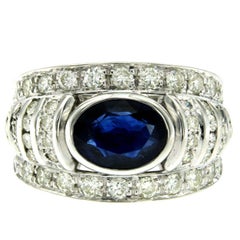 Retro Sapphire Diamond Gold Ring