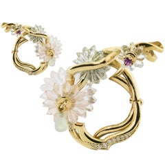 Alice Cicolini Summer Snow Loop Earrings with Diamonds