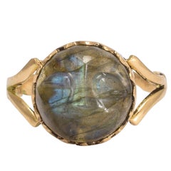 Labradorite "Man in the Moon" Cameo Ring