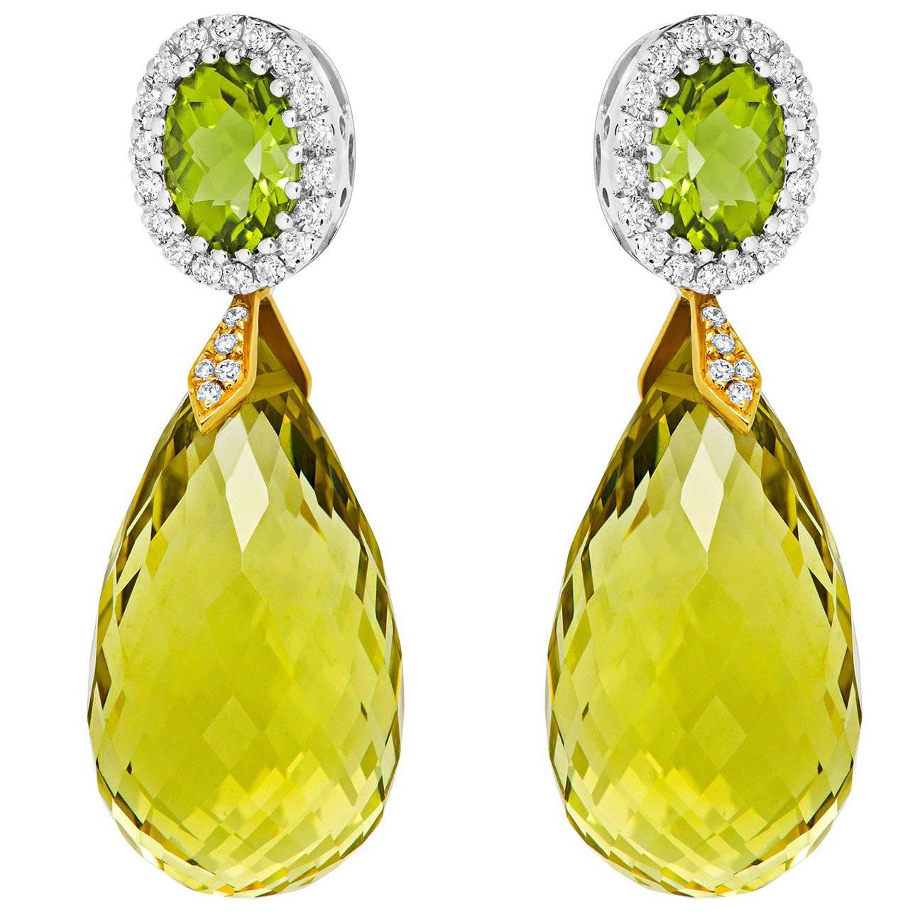 Tivon Fine Jewelry Cocktail Monte Carlo Earrings with Diamonds and Gems For Sale