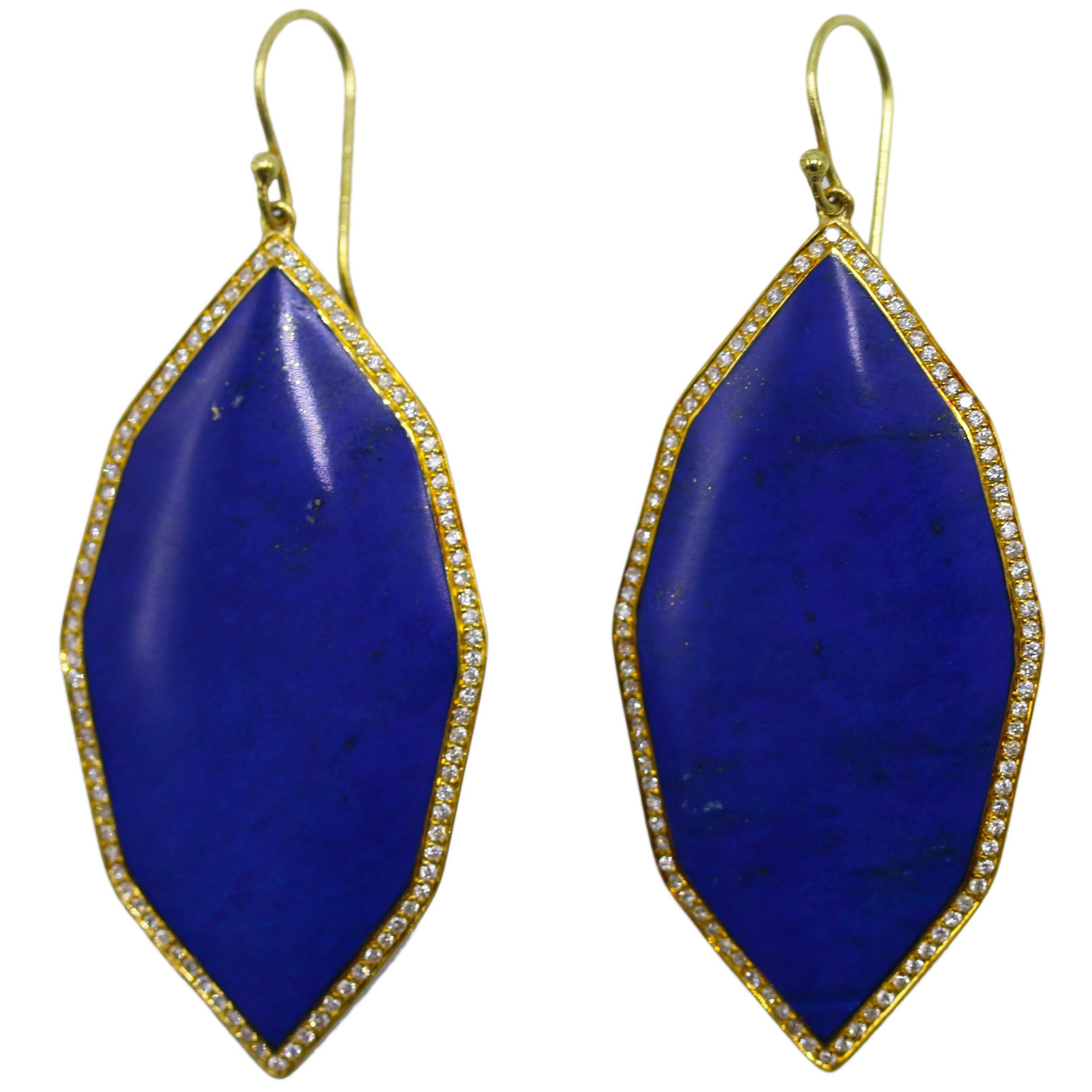 Ippolita Lapis Lazuli and Diamond Pendant Earrings