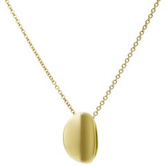 Daou Gold Sculptural Pure Ellipse Oval Pendant Necklace