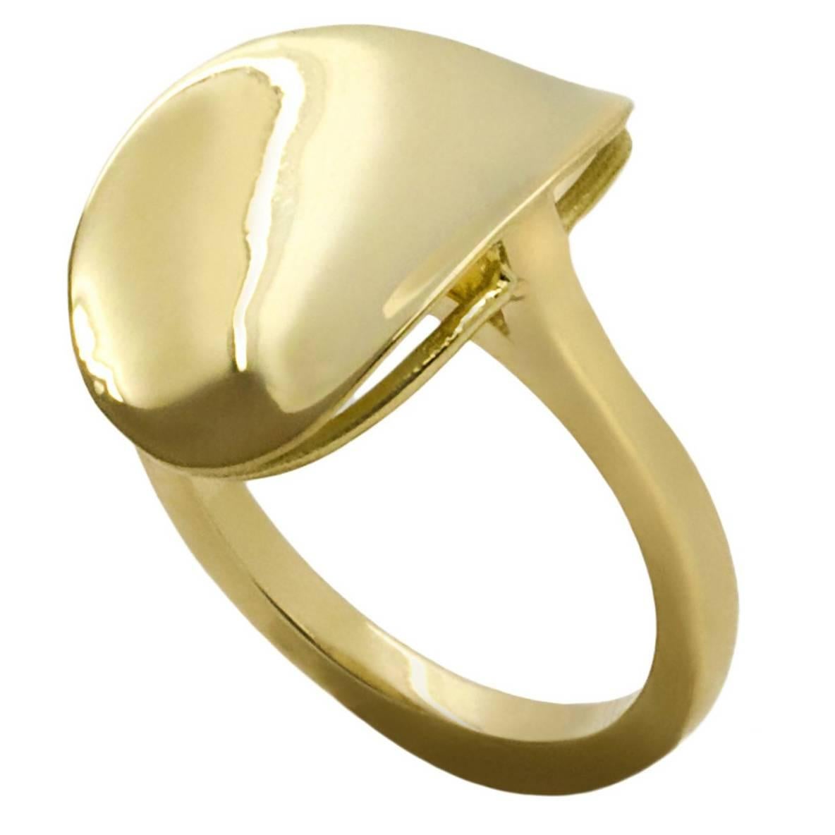 Daou Pure Ellipse Yellow Gold Sculptural Oval Ring For Sale